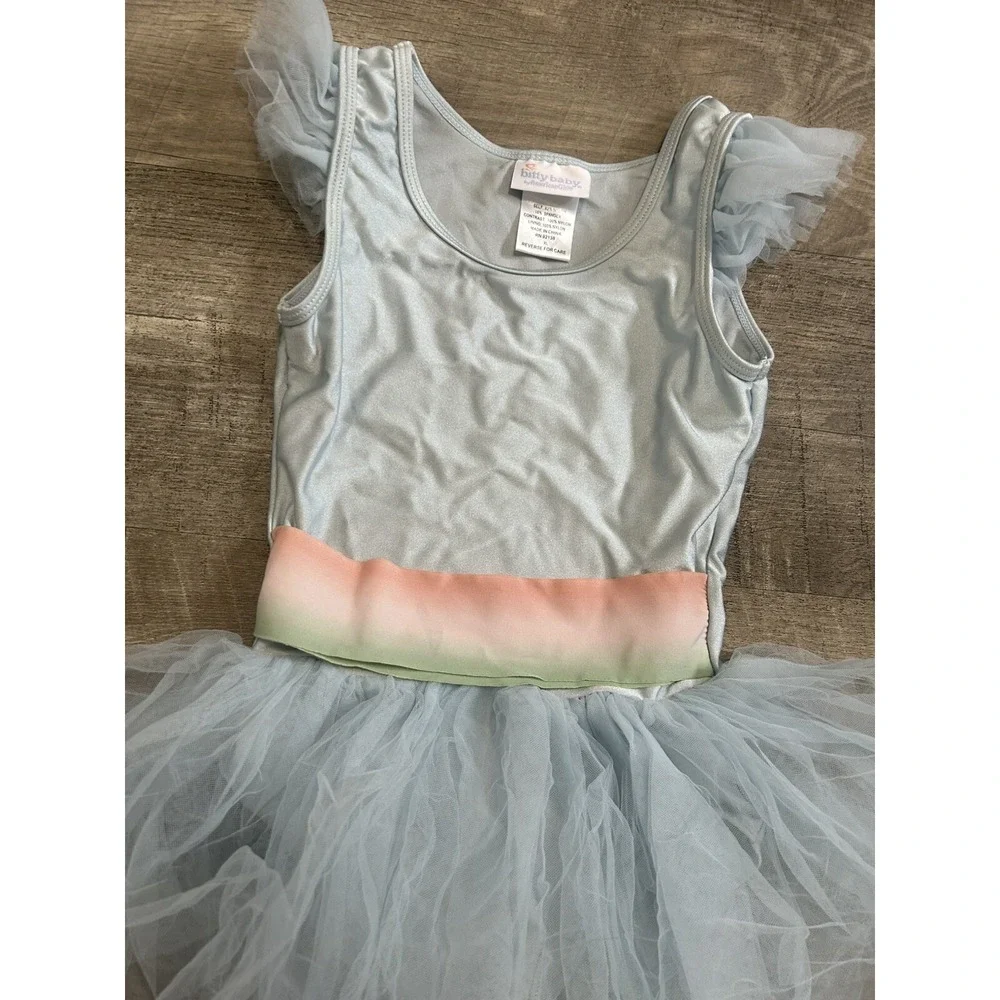 American Bitty Baby Ballerina Girls Leotard ONLY Tutu Outfit Blue Size XL